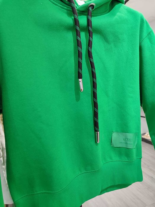 Худі AMI Paris hoodie satin label green