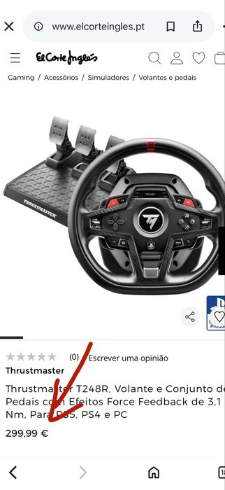 Volante e pedais PS4 e 5 e PC