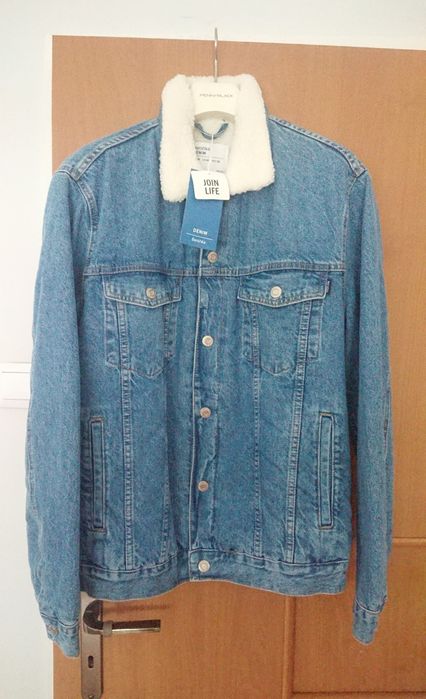 Kurtka męska jeansowa ocieplana