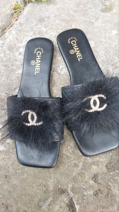 Шлепки шанель Chanel шлепанці капці