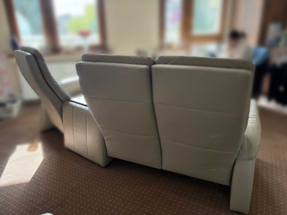 Sofa skórzana 3-os. RELAX z barkiem Gala Collezione TIVOLI 100% skóra