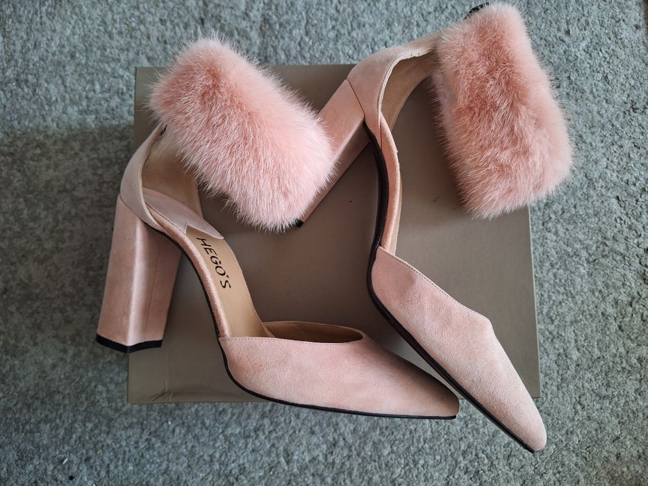 HEGO'S Milano szpilki z zamszowej skory