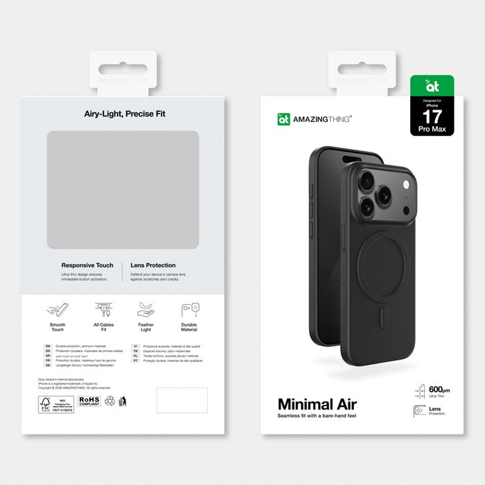 Etui AMAZINGTHING Minimal Air na iPhone 17 Pro Max kompatybilne z MagSafe - czarne
