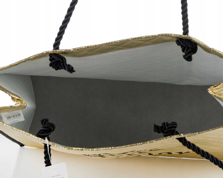 Monnari pakowna torba damska na zakupy shopperka złota materiałowa