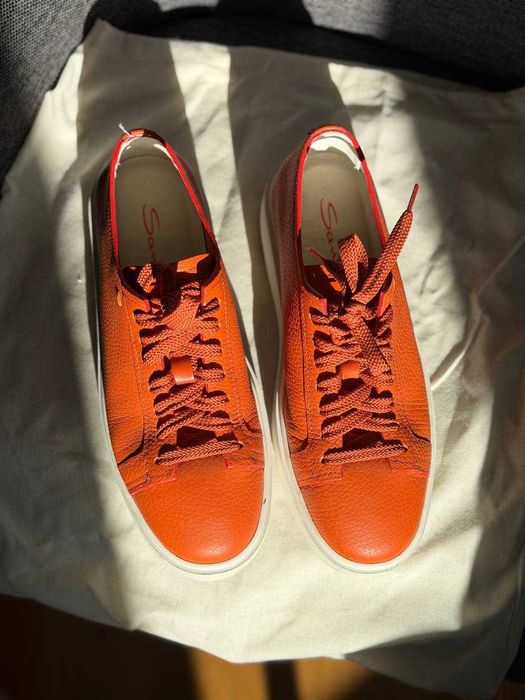 Santoni orange sneakers