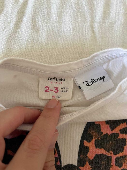 T-shirt Lefties Disney Minnie de manga comprida, branca, 2-3 anos