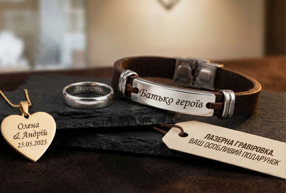 Гравіровка. Лазерне гравіювання ювелірних прикрас та аксесуарів.