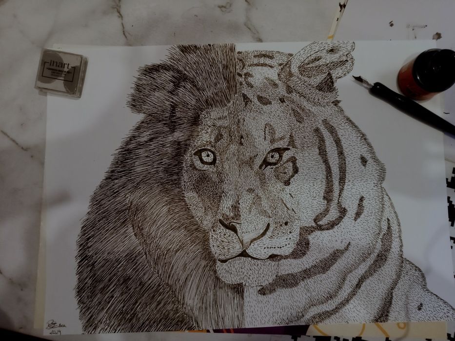 Desenho animais e retratos bebê/criança/adulto