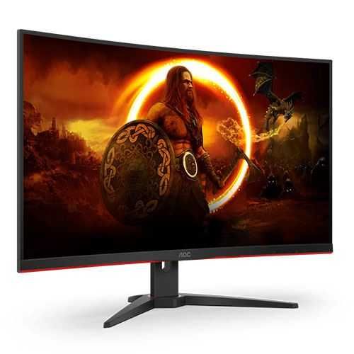 Monitor Curvo Gaming VA 27" C27G2E/BK Full HD 240Hz FreeSync Premium (Preto/Vermelho) - AOC