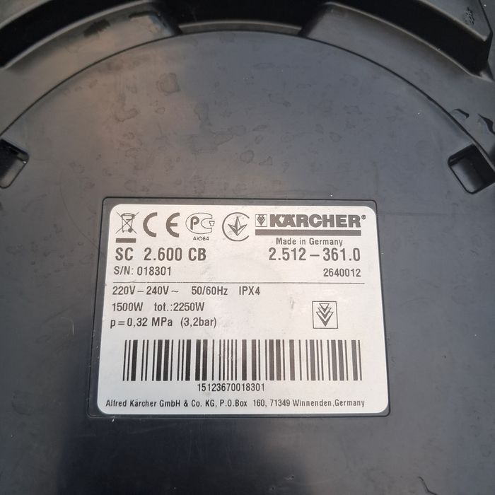 Obudowa dolna spód koła kółka Kärcher SC 2.600 C CB