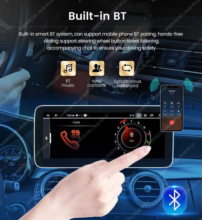 Rádio c/ CARPLAY Android Mercedes W205 Classe C 6/128GB 8-CORE 4G NOVO