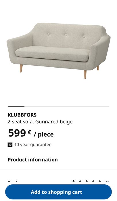 2 seater sofa fantastic condition €300 was €599!