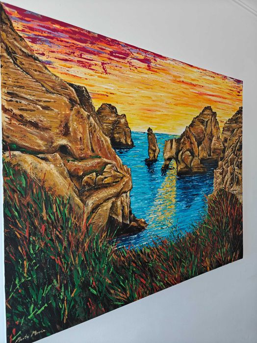 Grande pintura com canvas