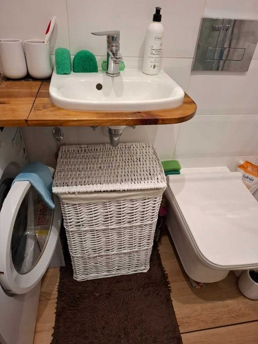 Kosz wiklinowy 72L 40x30x60 cm biały