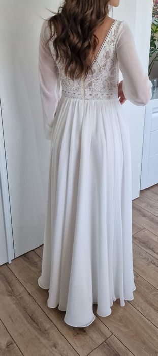 Suknia ślubna w stylu Boho 36 S/ 178cm