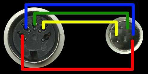 Кабель-адаптер DIN5 на клавиатуру PS/2.Переходник S-Video-Jack 3.5