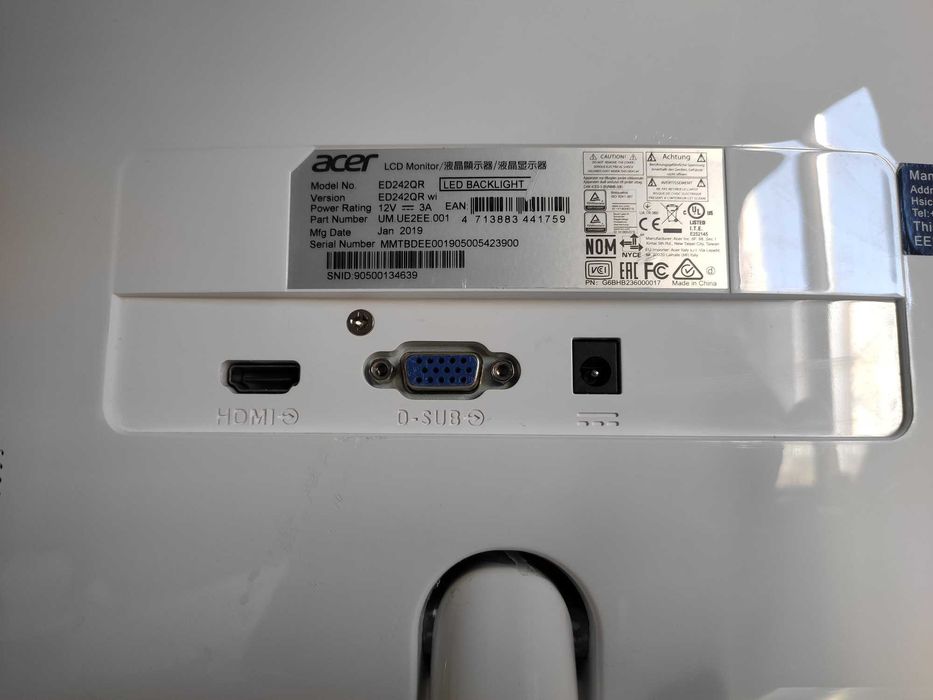 ACER ED242QR Curved Gaming Monitor (24'' - Full HD - 144Hz - FreeSync)64354213013379122