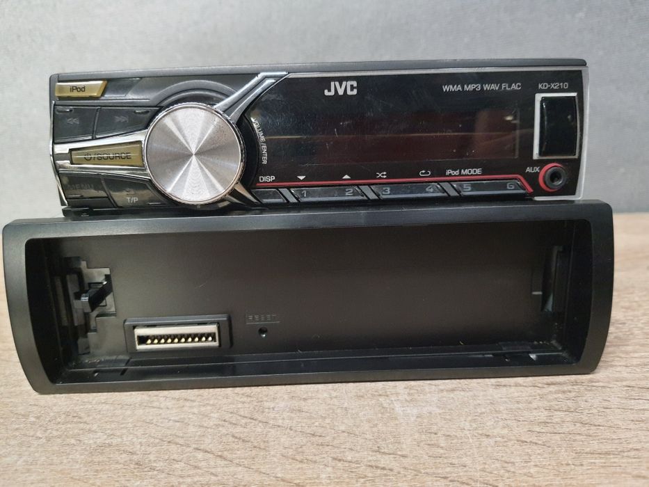 Radio samochodowe JVC KD-X210 USB z MP3 AUX, FLAC 4x50 RCA + Wzmacniacz Zadbane