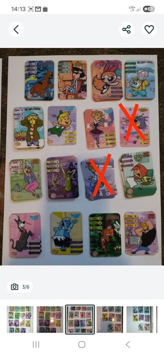 Karty gadżety z chipsów Carton Network małe