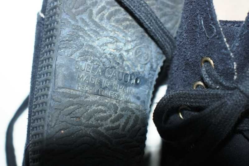 Botas em pele azuis da SUELA CAUCHO pisamonas Tamanho 23