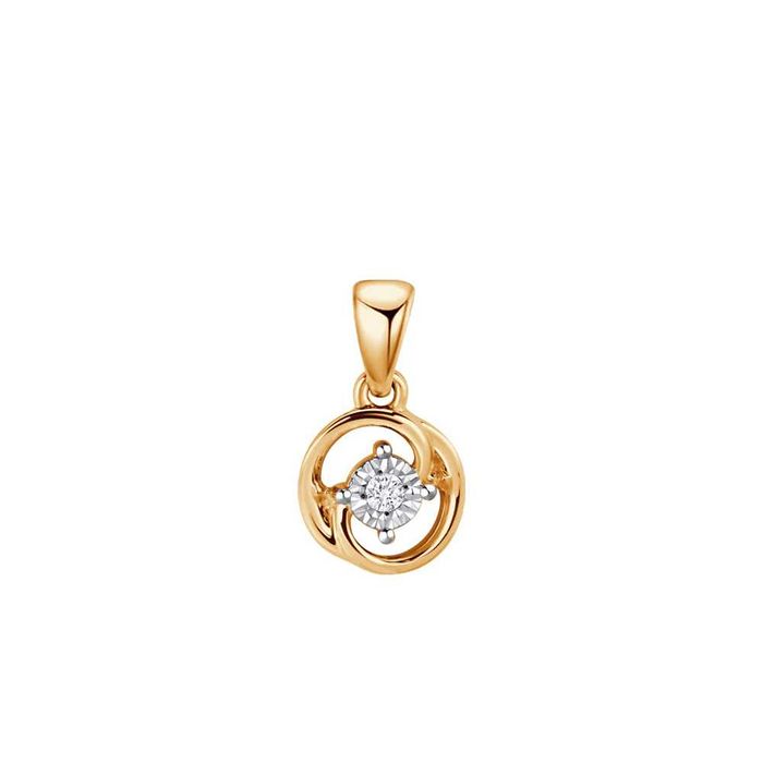 Zawieszka złota z diamentem - koło ZZ20621