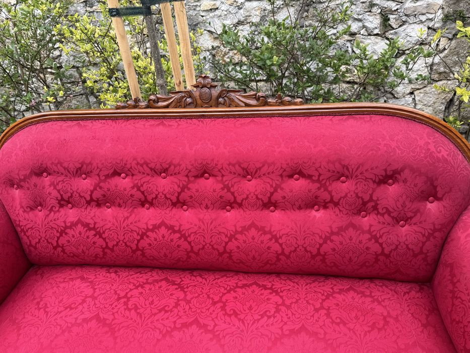 Sofa zestaw wypoczynkowy eklektyczny 2 fotele 2 krzesła ala ludwik