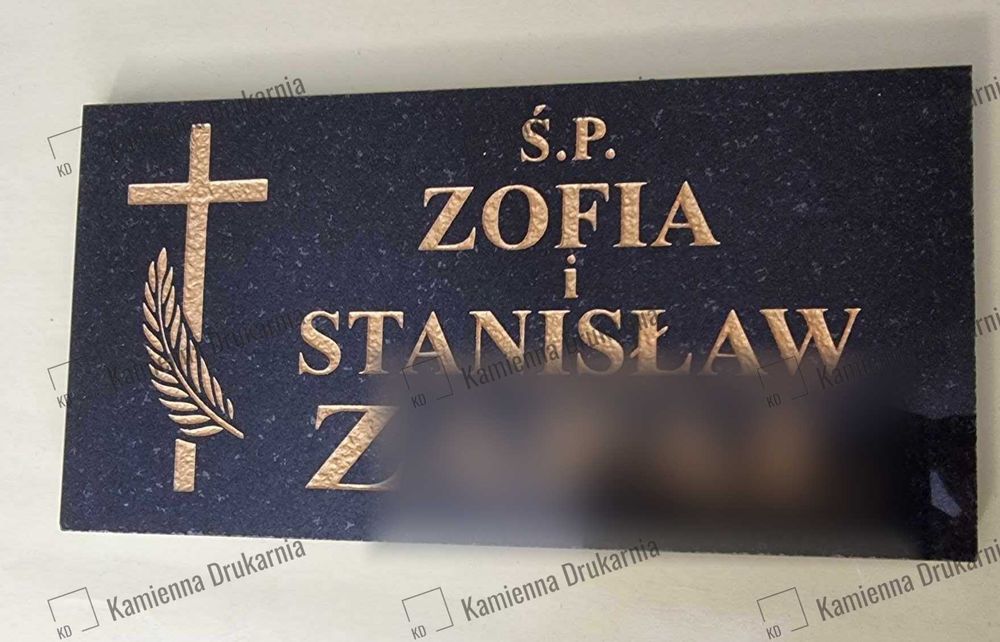 Tablica granitowa 25 cm x 30,5 cm ze zdjęciem (czarno-białe)