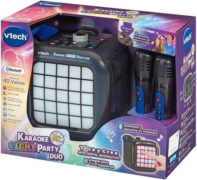 Karaoke VTech Light Party Duo Disco Edition 40W – NOVO em Caixa