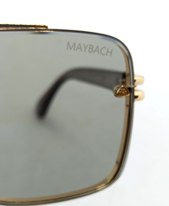 Maybach очки брендовые мужские серые в золотом металле с зерк напылен