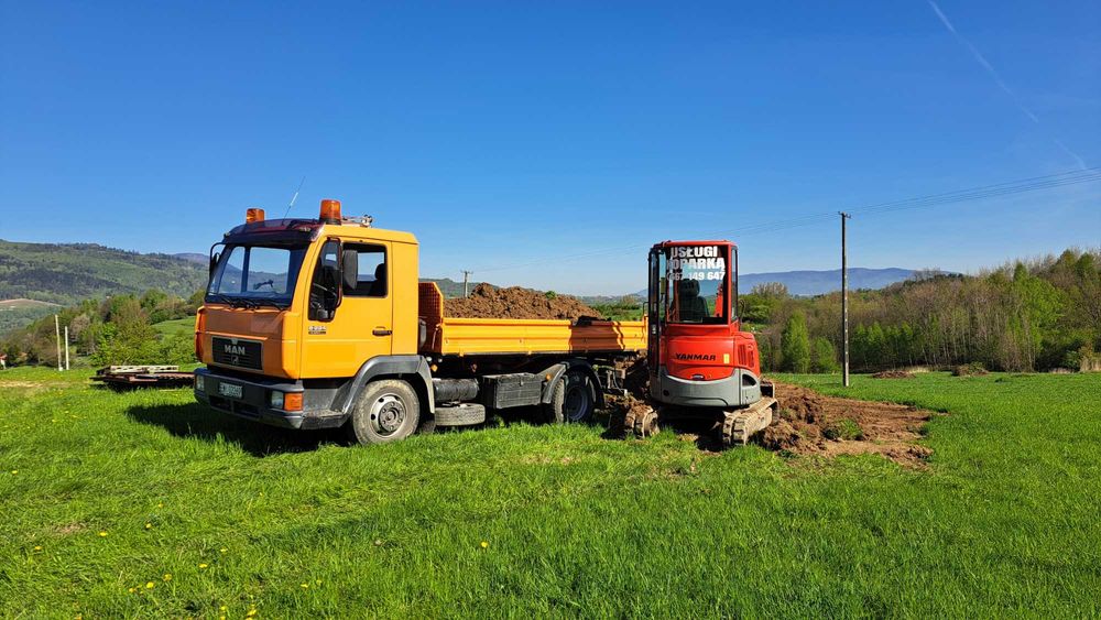 Usługi koparką 2,5t,wiertnica,Transport mat.sypkich,montaż ogrodzeń