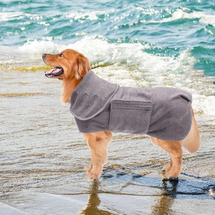 Халат для собак pooch couture pet robe gray M