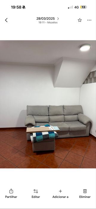 Sofa cinza com chaise longue