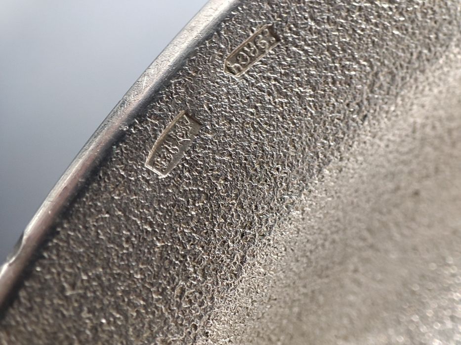 Срібна цукерниця "Північна чернь" - прикрашено квітками