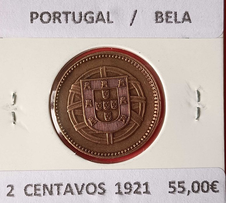 3 Moedas de 2 Centavos da 1ª República portuguesa ( Bronze )