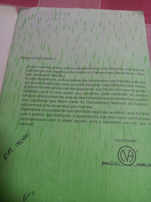 Cardeneta cromos futebol OFF- SIDE