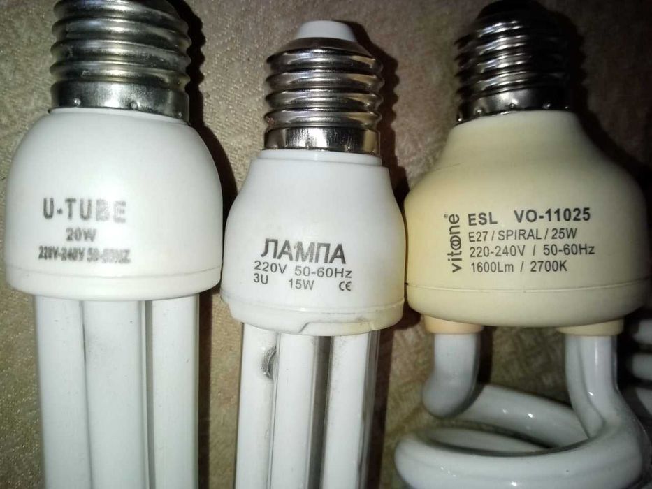 Лампы клл, люминесцентные, энергосберегающие бу, в ремонт, на зч. 5 шт