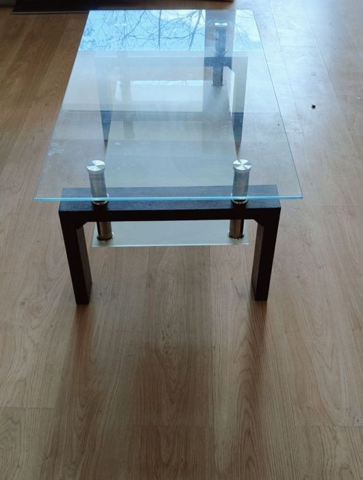 Ława szklana z półką