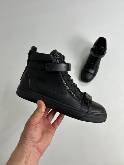 Giuseppe Zanotti Coby кросівки кеди чорні кроссовки шкіряні 43 42 41