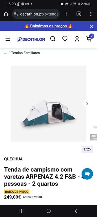 Tenda Fresh and Black para 4 pessoas