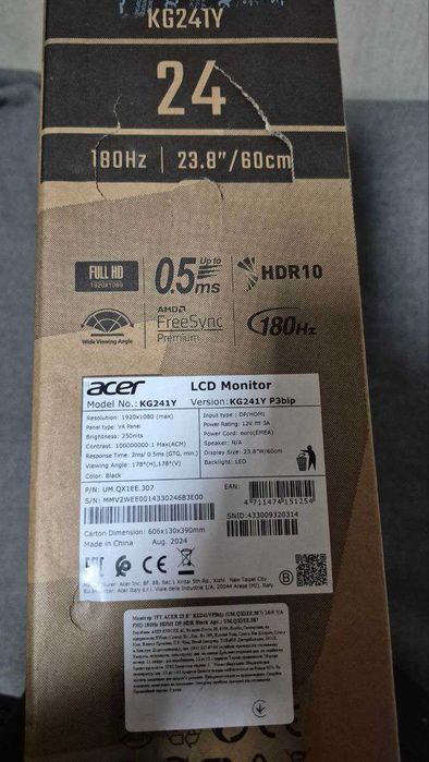 Монітор ігровий Acer Nitro KG241YP3bip