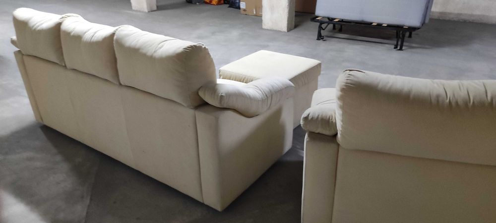 Conjunto Sofá 3 lug. + Poltrona + Puff (Confortável / Oportunidade)