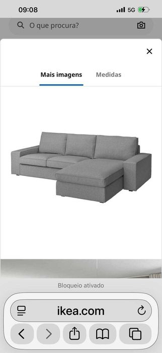 Sofá IKEA Kivik 3 lugares cinzento