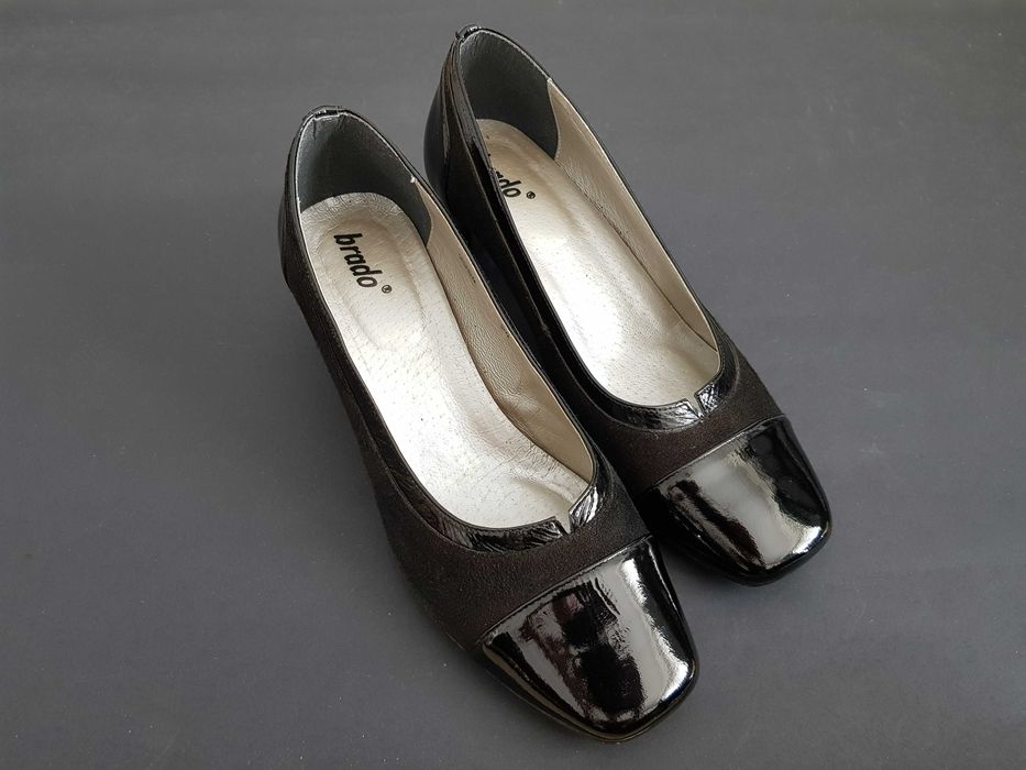 Czarne damskie buty czółenka 37 Brado 2954-82 fleki