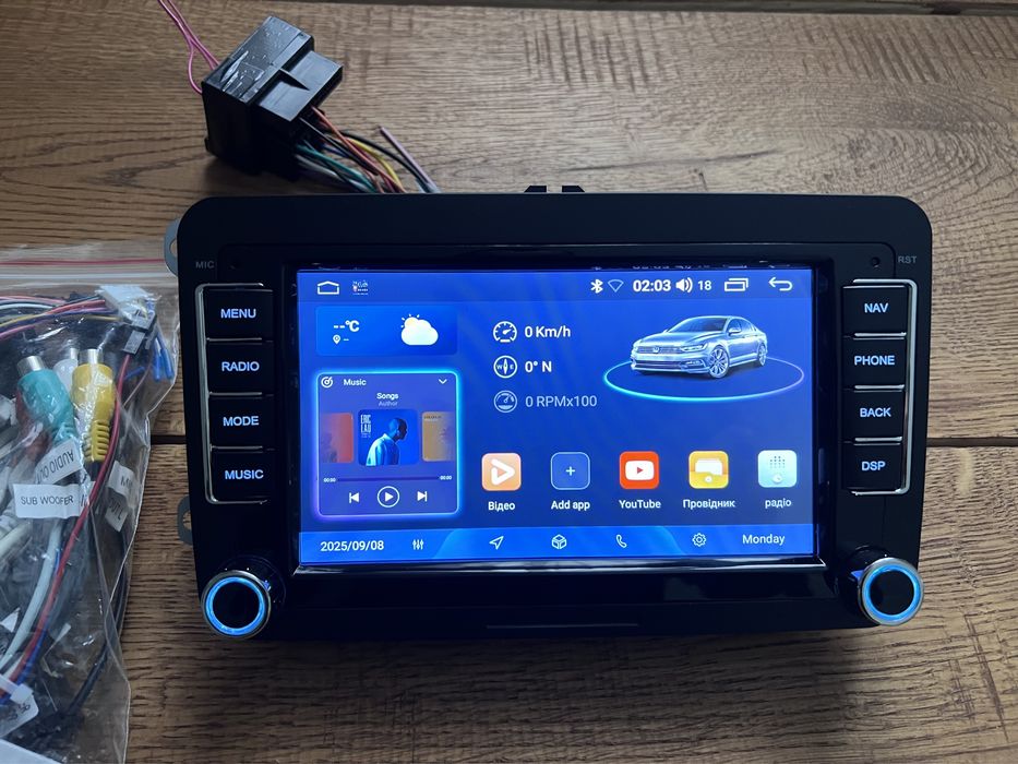 Магнітола універсальна Android 14Vag Volkswagen Skoda Seat Touran Golf