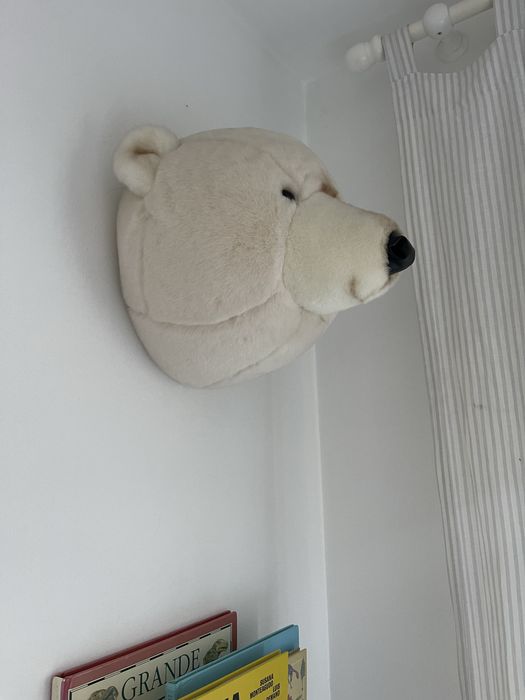 Cabeça de Urso Polar de Peluche