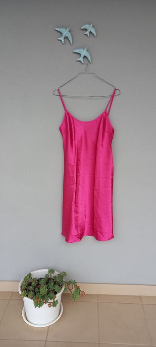 Camisa de dormir / de noite rosa fúcsia, tam S