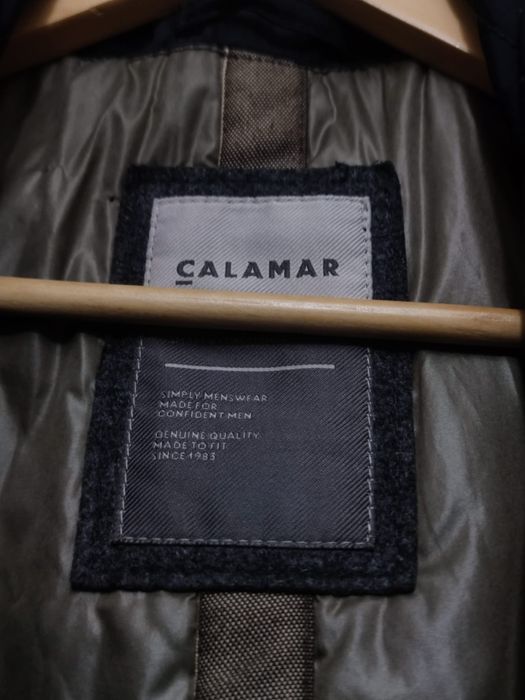 Kurtka męska elegancka niebieska granatowa Calamar classic XL czerwona