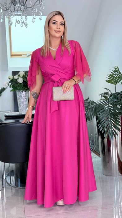 Wieczorowa sukienka magenta kolory! nowa 44 - 54