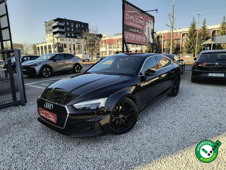 Audi A5 Sportback SalonPL|S-line int|skóra|ALU 19"|1.użytkownik|serwisy ASO|bezwypadkowy