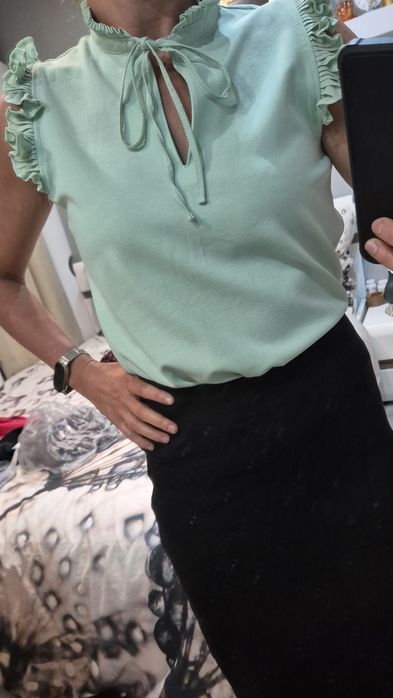 Bluzka elegancka miętowa S